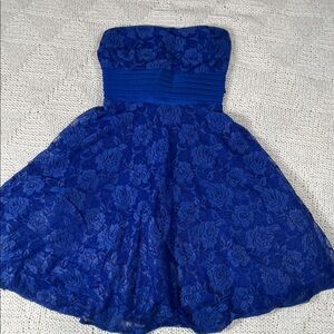 FE USA Royal Blue Lace Strapless Dress